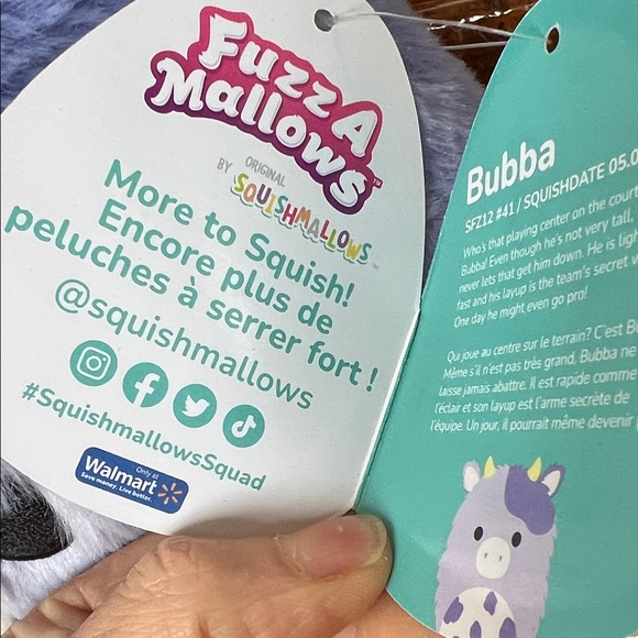 Squishmallows Bubba cow plush toy - Purple and Cream - NWT - Picture 4 of 7